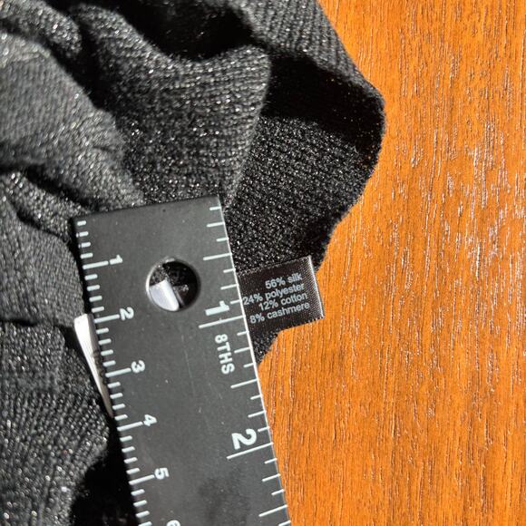 Vintage 2006 The Limited Silk Cashmere Blend Sweater Ribbed Black Sparkly Size M - Picture 7 of 10